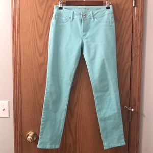 Teal ankle jeans